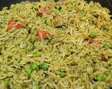 A picture of step 9 of SPINACH RICE with PEAS..