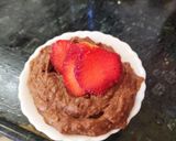 A picture of step 5 of WorkShop Chocolate hummus with strawberry flavoured toast.