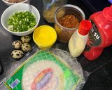 Hình bước làm 1 của món Bánh tráng trứng