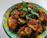 A picture of step 7 of Khatta Mitha Karela.