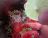 A picture of step 1 of Watermelon Sattu drink.