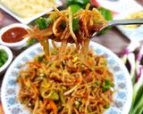 A picture of step 12 of Chinese Bhel.
