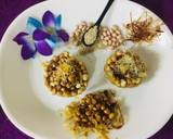 Caramalized peanuts in peanuts-sesame Katoris garnished with spun sugar recipe step 13 photo