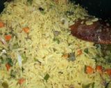 A picture of step 4 of Coconut Rice, Fried Plantain with Fried Turkey.