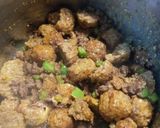 A picture of step 1 of Beans with Meatballs.