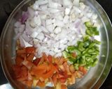 A picture of step 1 of Masala pasta.