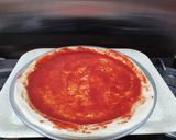 A picture of step 5 of Simple Chicken Tikka Pizza.