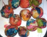 A picture of step 9 of Multi colour suji Ladoo.