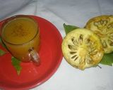 A picture of step 3 of Bael fruit juice.
