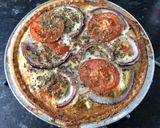 A picture of step 4 of ‘Greek salad’ quiche.