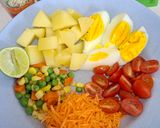 Foto langkah ke 1 dari resep Salad Kentang dengan Telur dan Sayuran Campur (Potato Salad with Egg and Mix vegetable).