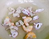 A picture of step 5 of Bánh xèo with Shrimp, Pork, Squid, and Quail Eggs.
