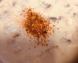 A picture of step 4 of Mushroom Sprouts with Olive soup.