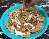 A picture of step 5 of Aloo Papdi chat.