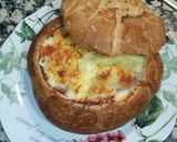 Foto del paso 9 de la receta: Pan de hogaza relleno de mozzarella, carne picada y jamón