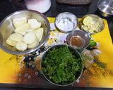 A picture of step 1 of Methi Palak Aaloo Paratha.