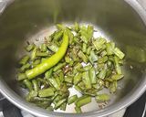 A picture of step 3 of Cluster Bean Thecha.