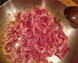 A picture of step 3 of Porcini and pancetta pasta sauce.