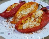 A picture of step 4 of Air Fryer Cheese and Corn Stuffed Palermo Peppers.