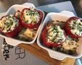 Une image de l'étape 5 de Poivrons farcis bœuf champignons au parmesan.