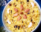 A picture of step 3 of Kesariya Bhaat (Saffron Rice).