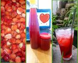 Hình bước làm 1 của món Si rô dâu tây đỏ
