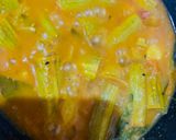 A picture of step 4 of Muniga badi jhola (Drumsticks & sun dried lentil dumplings).