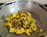 A picture of step 7 of SARSON SAAG CABBAGE SABZI...
