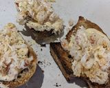 A picture of step 6 of Crab + asparagus salad (on toast).