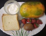 A picture of step 1 of Sandwich with fruits.