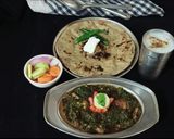 A picture of step 4 of Kathiyawadi style Dill leaves curry (suva bhaji nu shaak).
