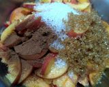 A picture of step 1 of Almonds peach cream lasagna.