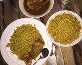 A picture of step 5 of Fried rice with chicken pepper sauce.
