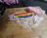 A picture of step 11 of Rainbow heart cookies (eggless and no oven).