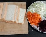 A picture of step 2 of Mixed Vegetable grilled cheese sandwitch.