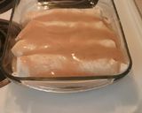 A picture of step 6 of Chicken and Stuffing Enchiladas.