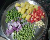 A picture of step 1 of Kerala style Vegetable stew and Appam.