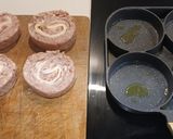 Foto del paso 7 de la receta: Medallones rellenos en espiral de cerdo, bacon y queso fundido
