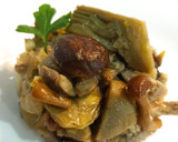 Foto del paso 5 de la receta: Cabeza de lomo de cerdo 🐷 con setas y alcachofas 🍽️🍄