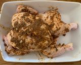 A picture of step 2 of Blackened spatchcock chicken on the braai.