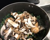 A picture of step 3 of Steak with cavolo nero and chestnut mushrooms.