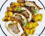 Foto del passaggio 7 della ricetta Coniglio ripieno di Funghi e Salsiccia al Forno
