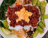Hình bước làm 4 của món Cơm trộn sốt gochujang thịt bò bằm
