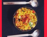 A picture of step 1 of Bhel puri.