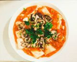 Hình bước làm 8 của món Đậu hủ sốt cà với nấm đông cô