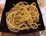A picture of step 6 of Artichoke Carbonara Pasta.