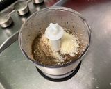 A picture of step 5 of Apricot, Black Garlic, and Parmesan Salad Dressing.