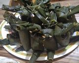 Foto langkah ke 4 dari resep Lontong isi lengkap sama bakwan n sambel kacang.