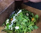 A picture of step 2 of Sil batta green chutney.
