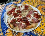 Une image de l'étape 13 de Tarte salée aux tomates, courgette, salami, mozzarella et brie de Meaux.